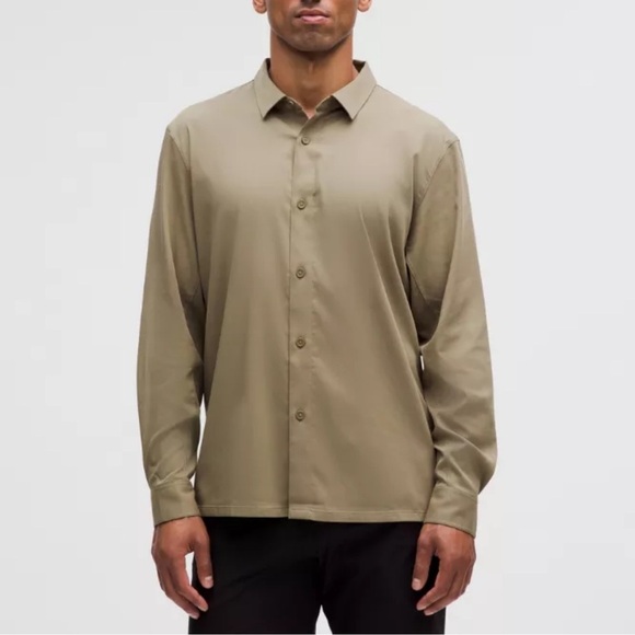Lululemon Men’s Long Sleeve Button Down Commission Top Color is Fawn Bro… - Picture 1 of 12